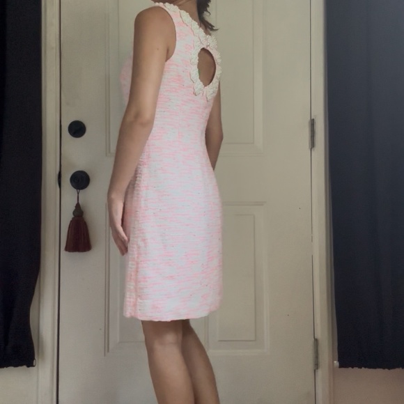 Lilly Pulitzer Pink and White Tweed Boucle and Pearl Nina Dress - Picture 11 of 14